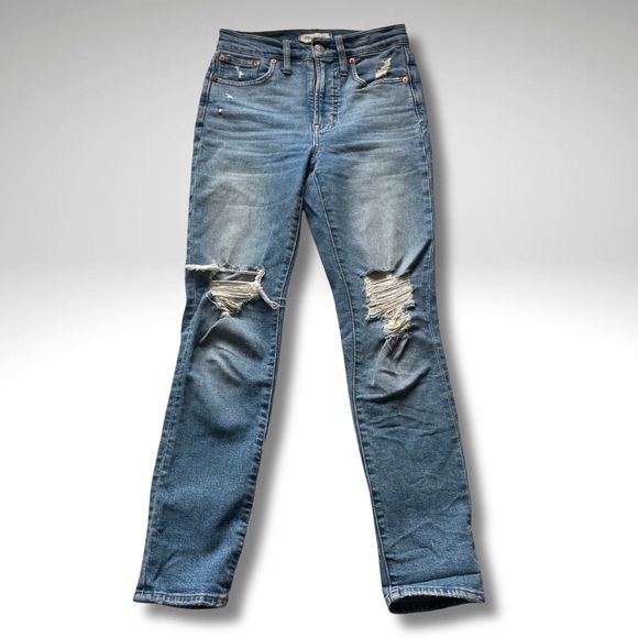 Madewell Denim - Madewell The Perfect Vintage Jeans 23 Distressed Ripped Knee in Denman Wash
